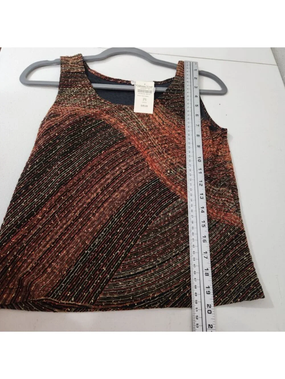 Coldwater Creek Swirl Print Shell PS Acetate/Polyester Blend Sleeveless Top